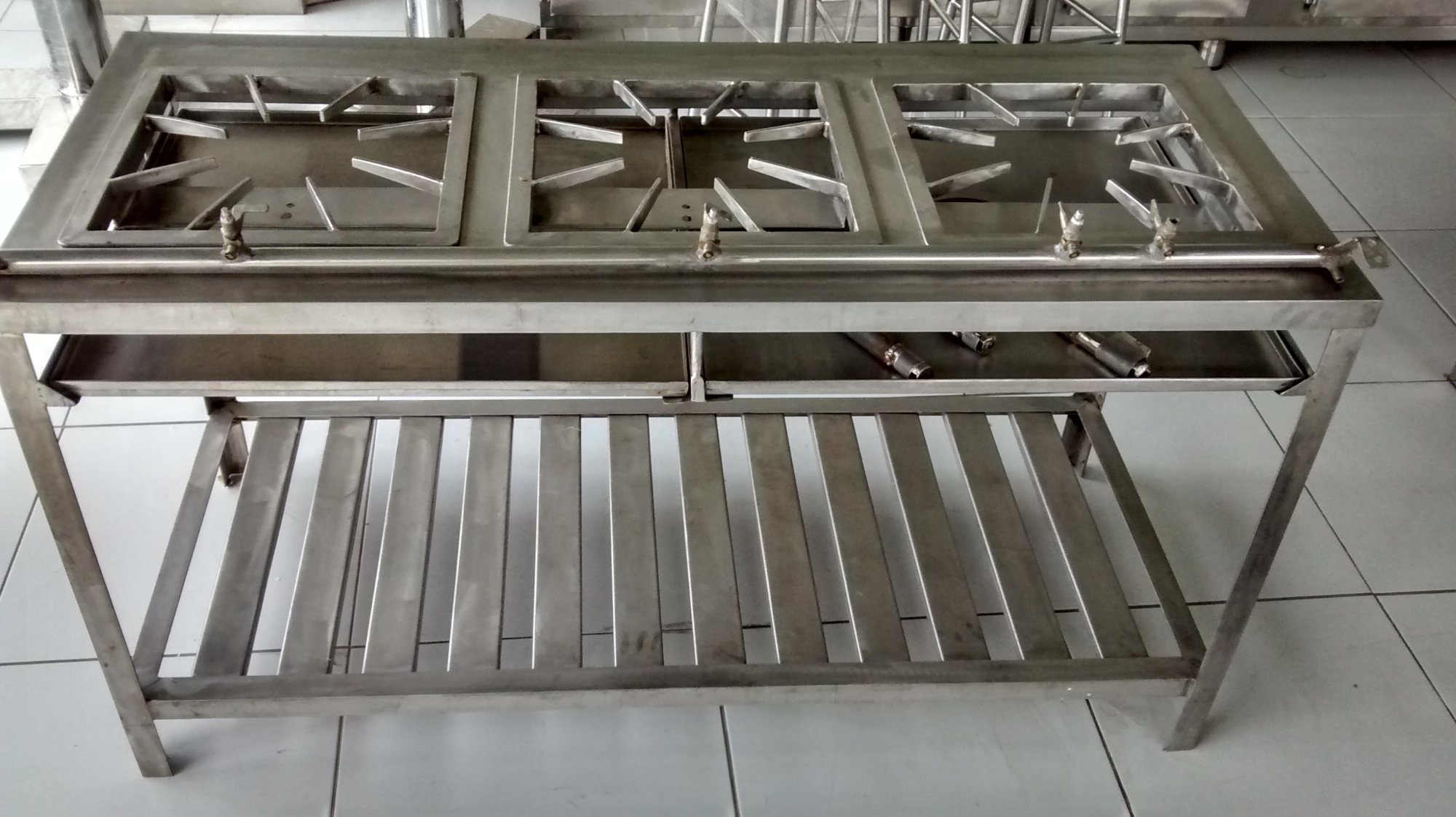 Fogão industrial 3 bocas em inox